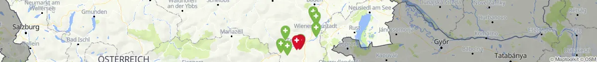 Kartenansicht für Apotheken-Notdienste in der Nähe von Würflach (Neunkirchen, Niederösterreich)